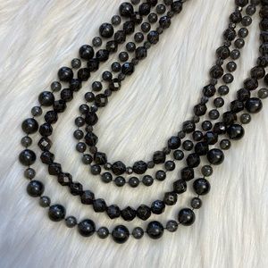 Multi layered gray black acrylic necklace